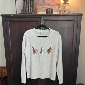 Boutique Christmas Sweater with Sequin Trees